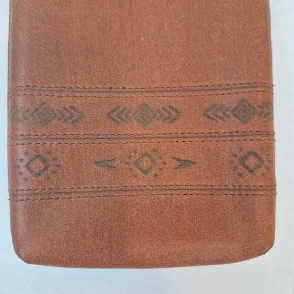 MW Most Wanted Rustic Leather Crossbody Southwestern Etched Design Made in USA - Picture 11 of 16